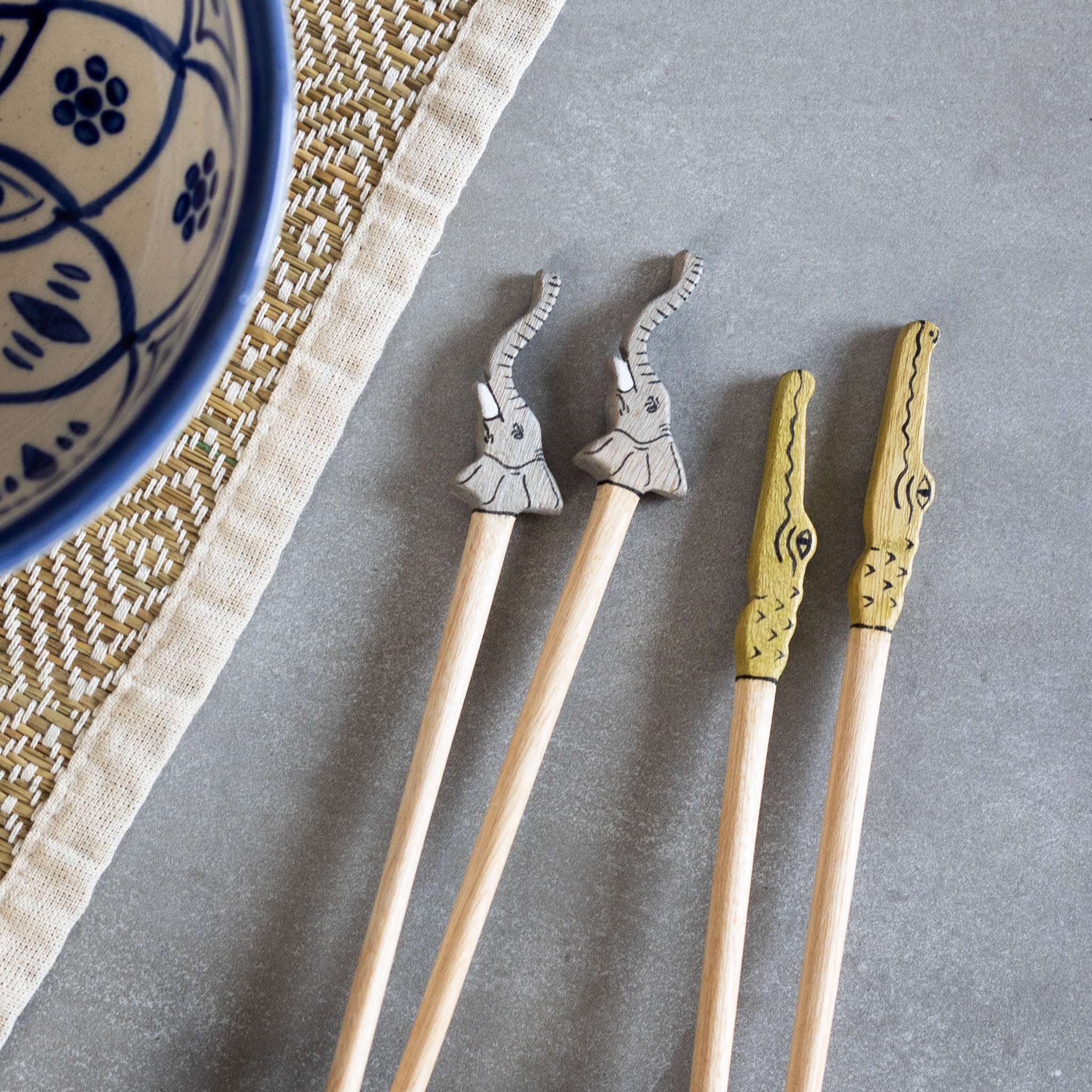 Tembo Elephant Chopstick Set - Ten Thousand Villages