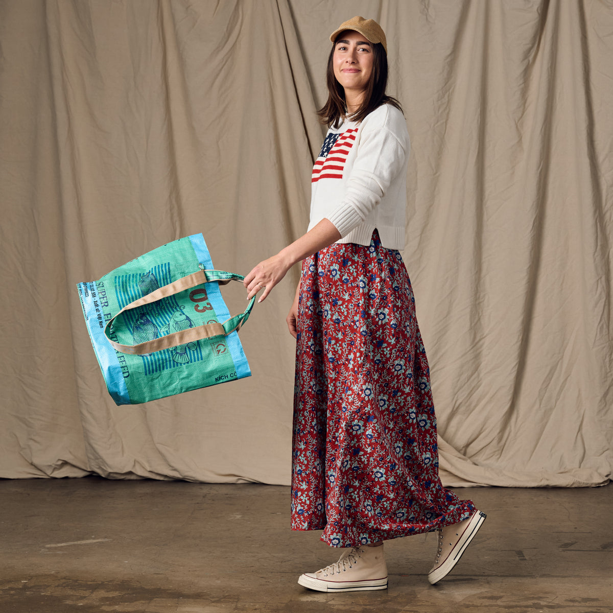 Trei Recycled Feed Bag Lined Tote - Ten Thousand Villages