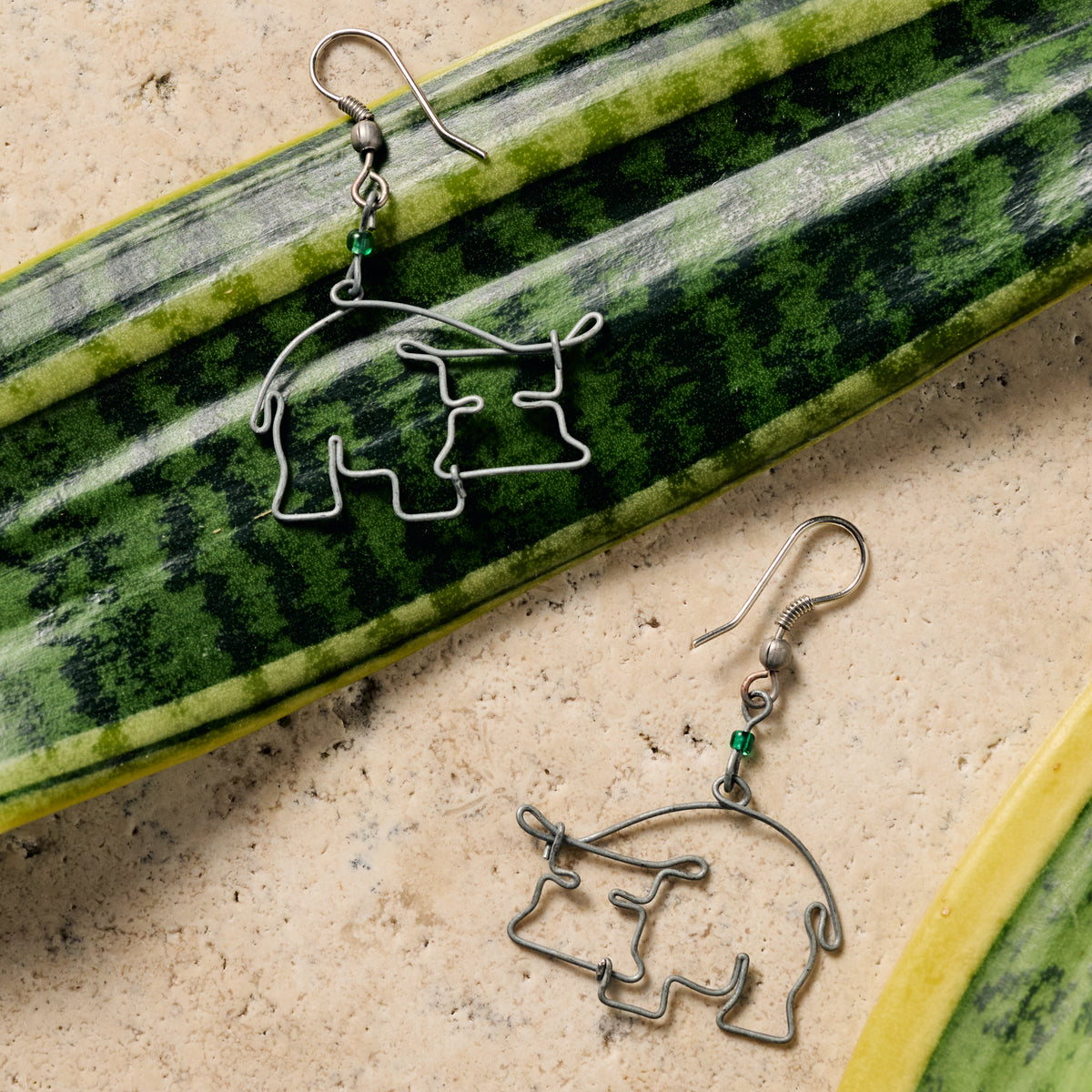 Kiboko Recycled Wire Hippo Dangle Earrings - Ten Thousand Villages