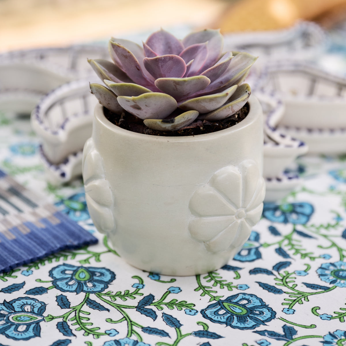 Mea Floral Soapstone Planter - Ten Thousand Villages