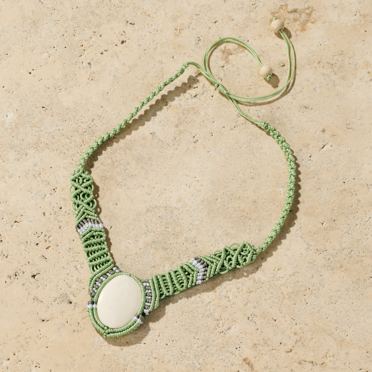 Chhaya Macrame and Bone Necklace - Ten Thousand Villages