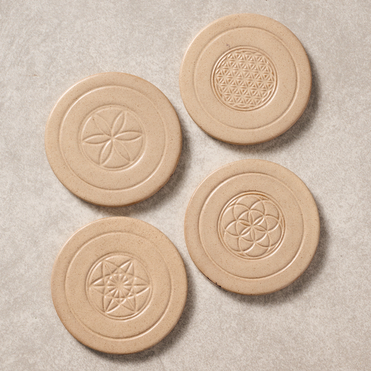 Sacred Geometry Ceramic Coasters - Ten Thousand Villages