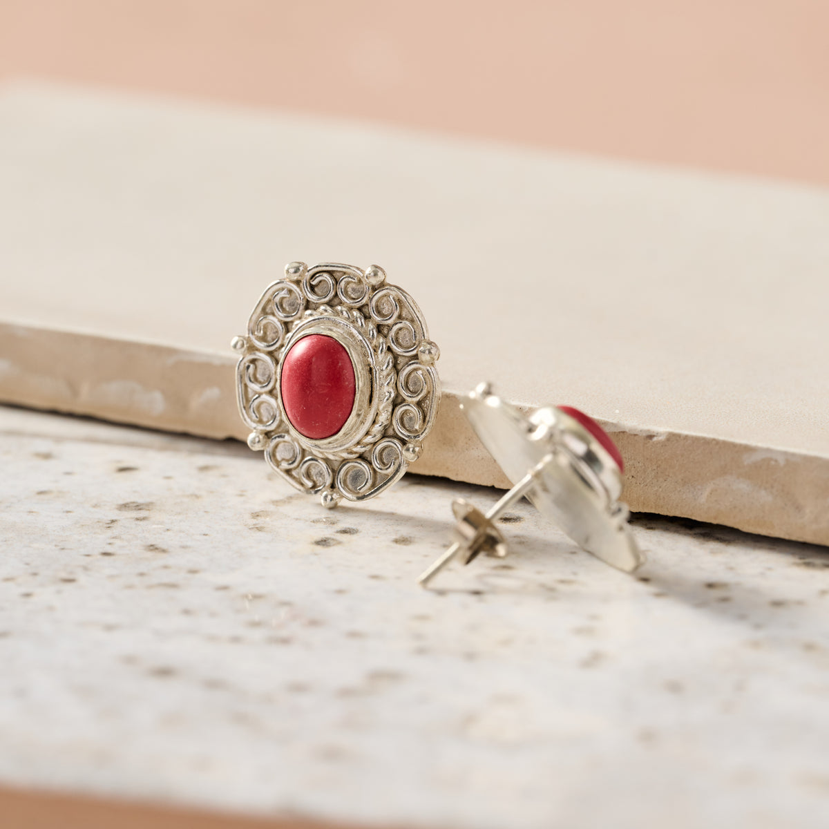 Rani Redstone Post Earrings - Ten Thousand Villages