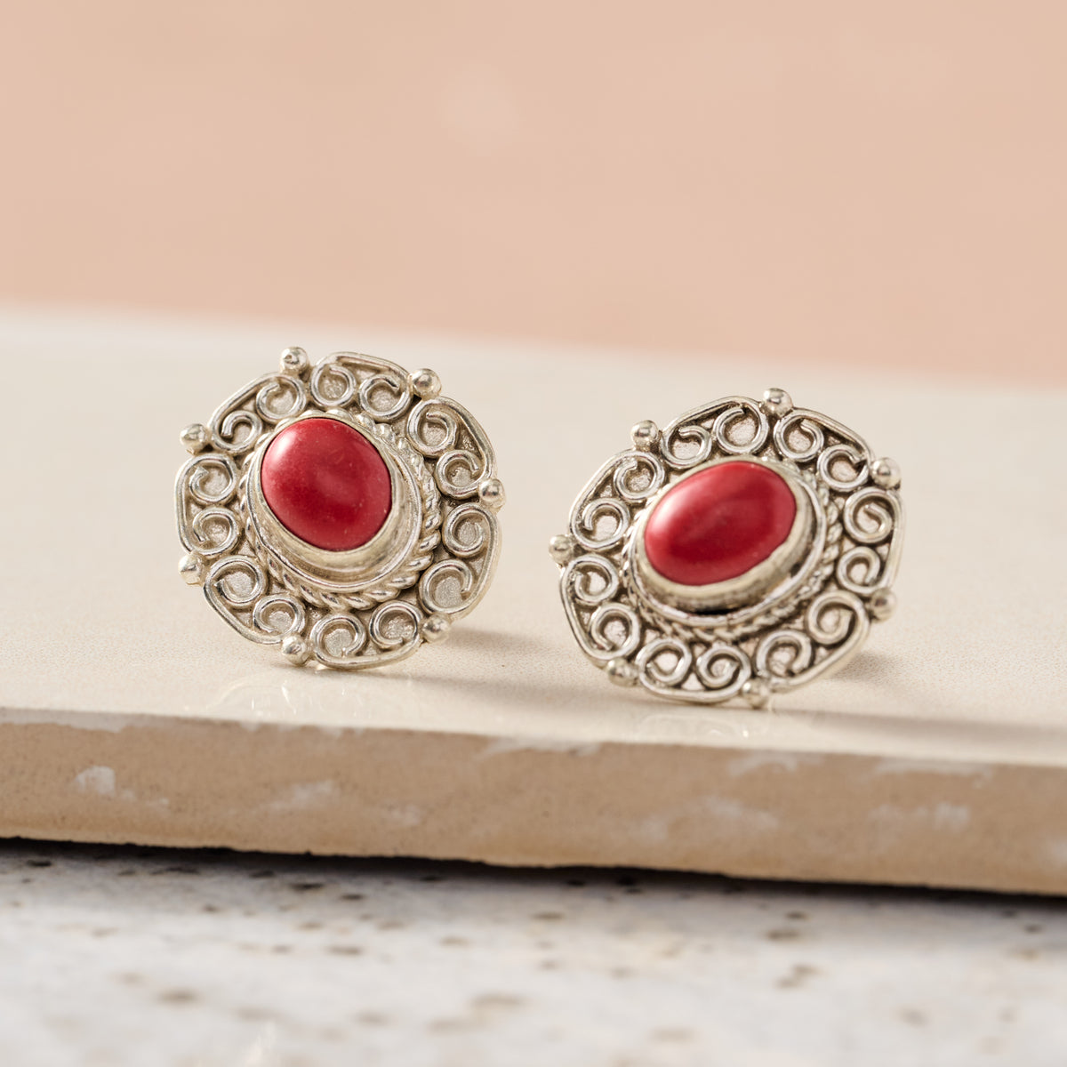 Rani Redstone Post Earrings - Ten Thousand Villages