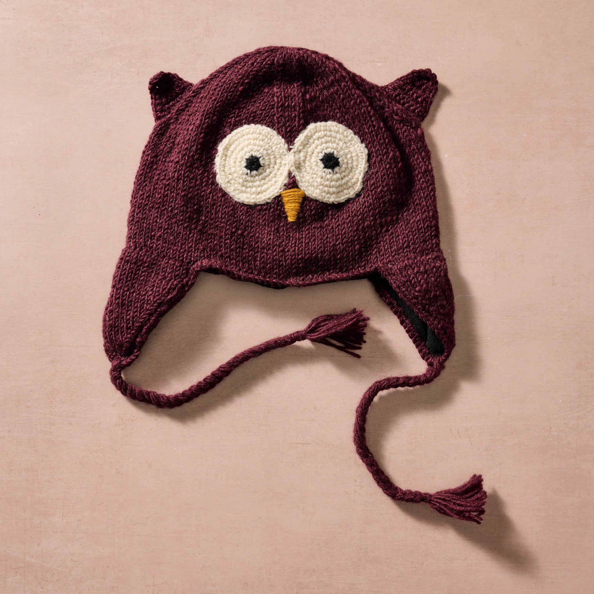 Bina Eggplant Owl Beanie - Adult - Ten Thousand Villages