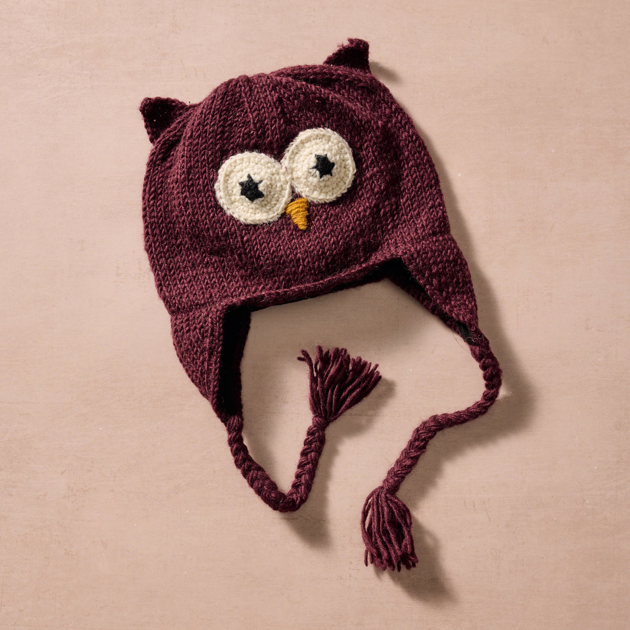 Bina Eggplant Owl Beanie - Kids - Ten Thousand Villages