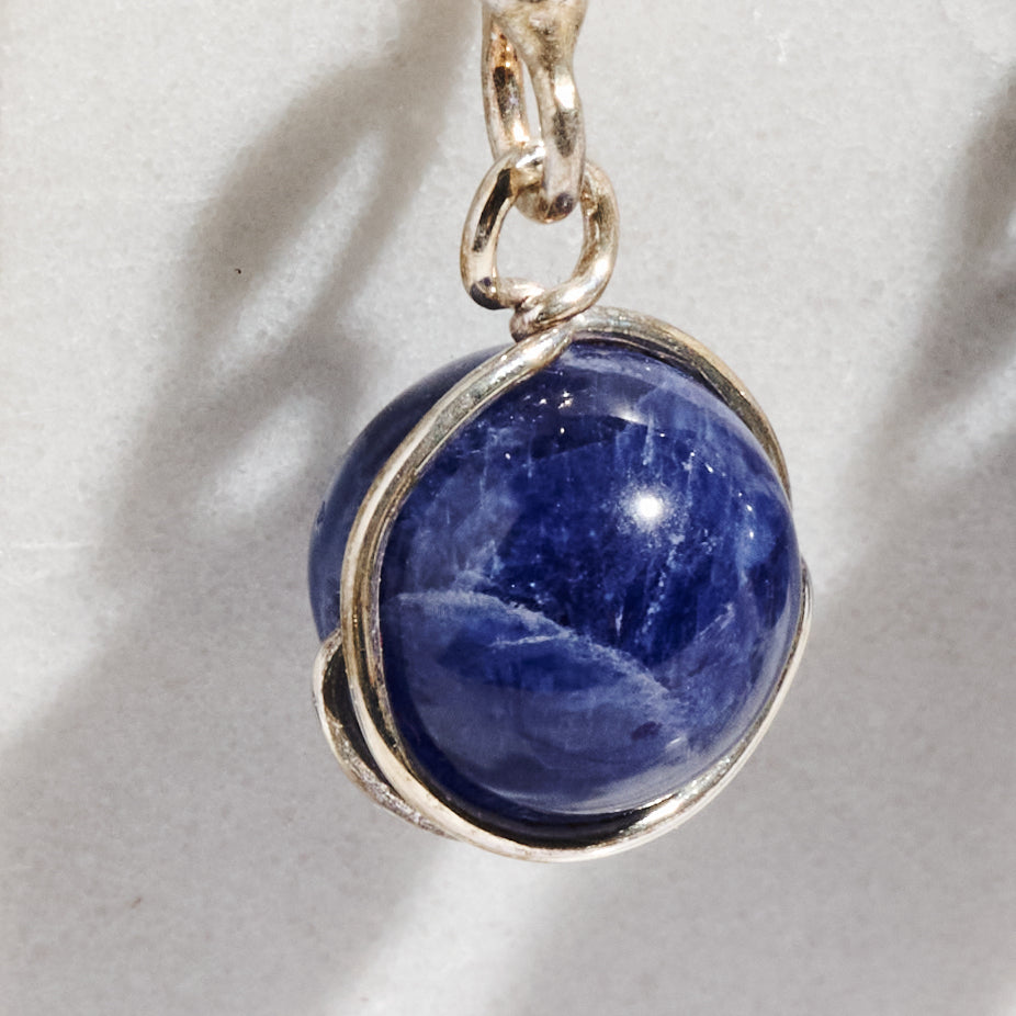 Khasi Kay Sterling Silver Sodalite Earrings - Ten Thousand Villages