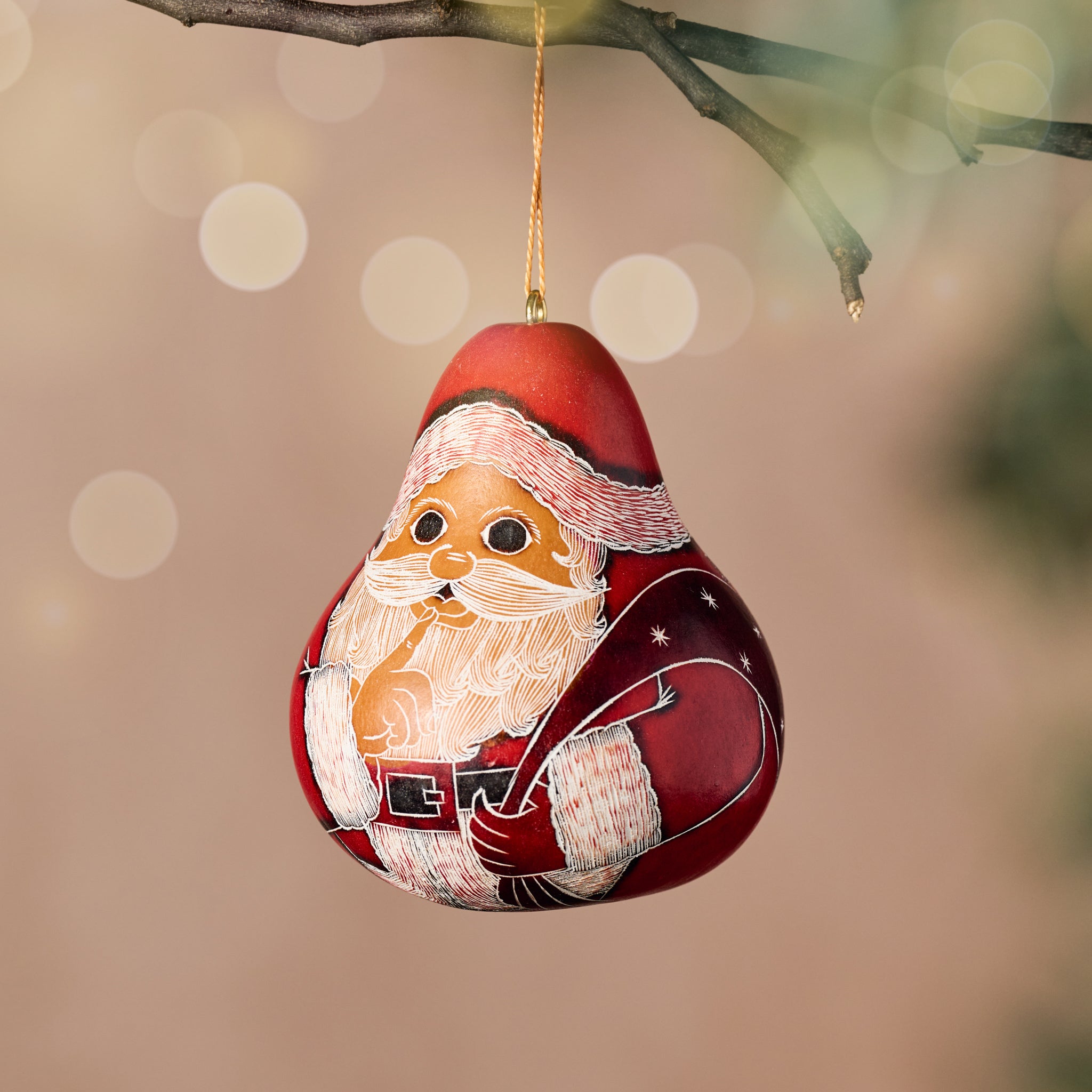 Santa Gourd Ornament - Ten Thousand Villages