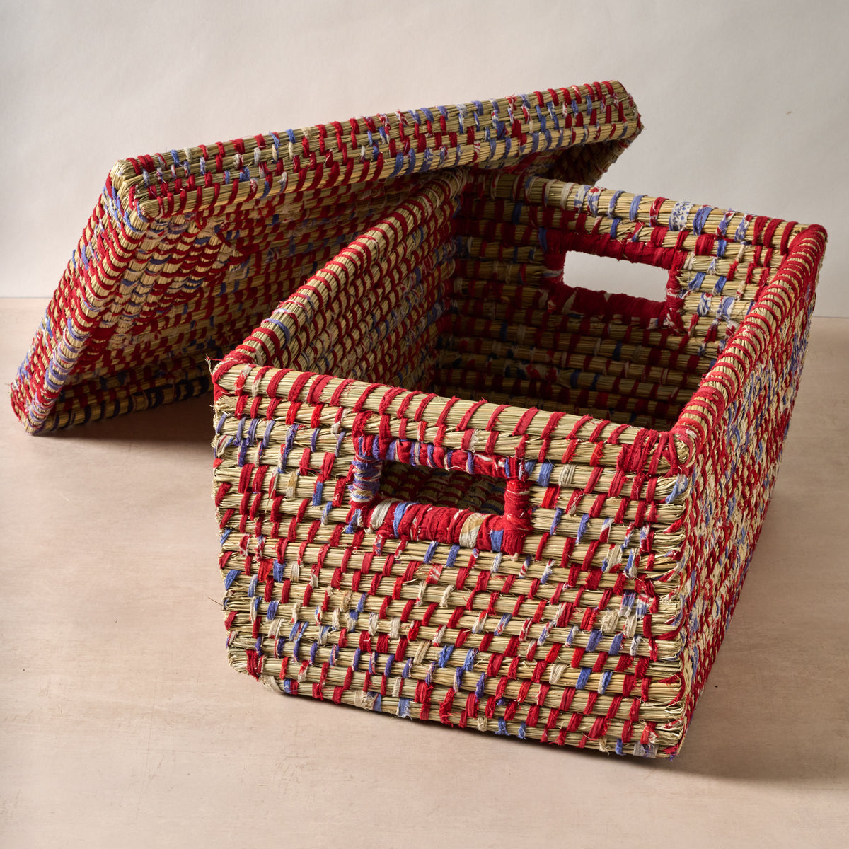 Lidded Sari Storage Basket 10.5H - Ten Thousand Villages