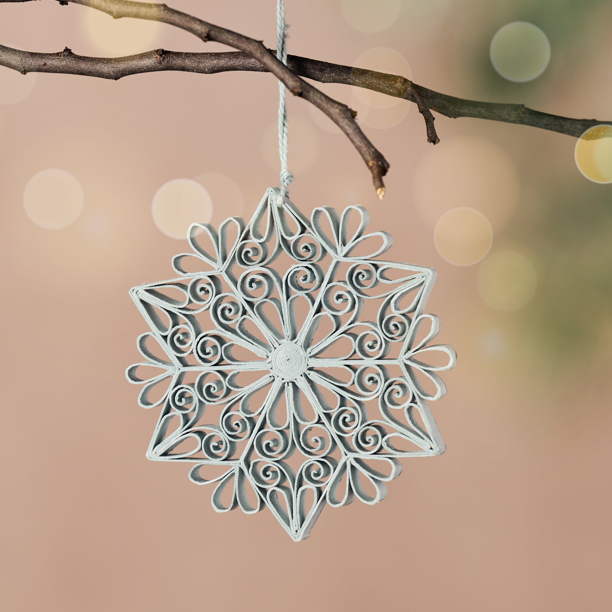 Kula Quilled Snowflake Ornament - Silver - Ten Thousand Villages