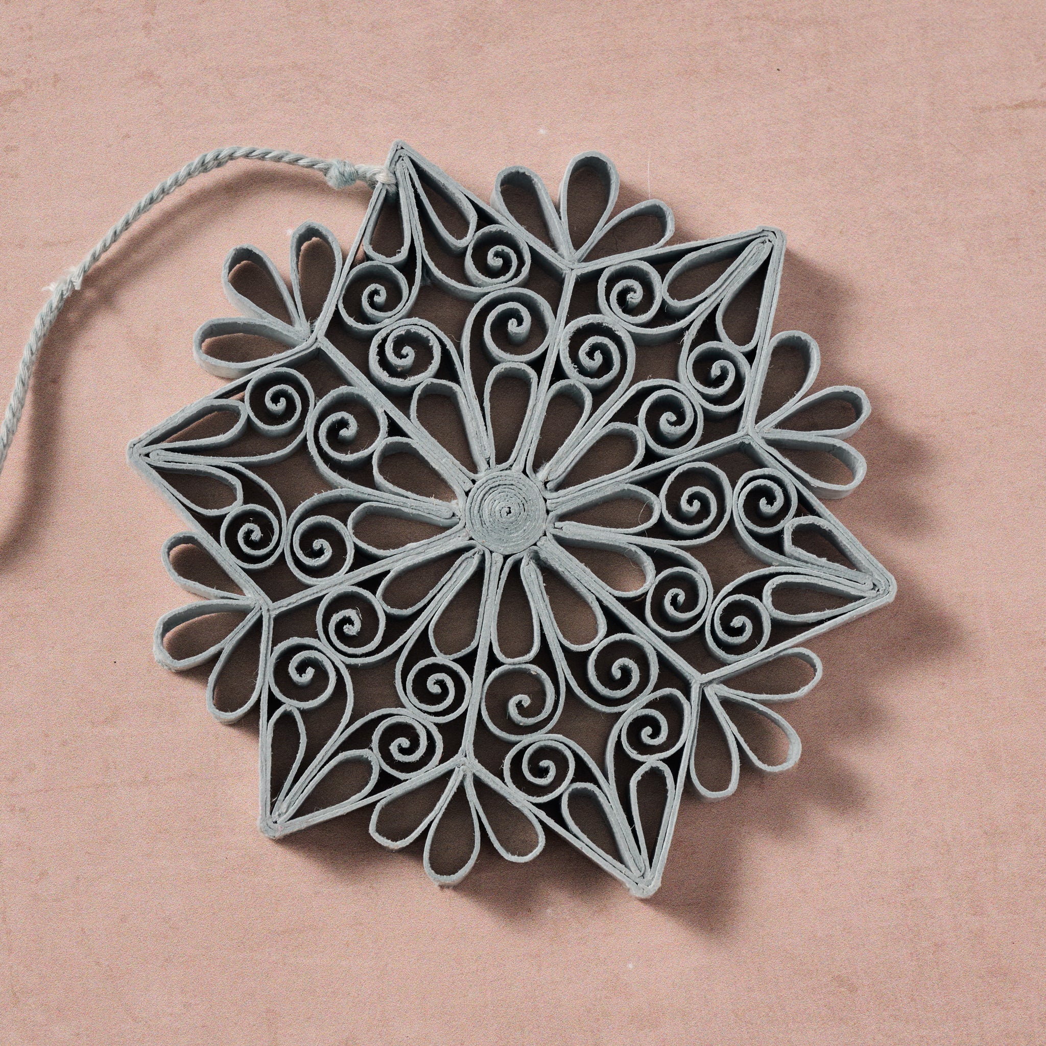 Kula Quilled Snowflake Ornament - Silver - Ten Thousand Villages