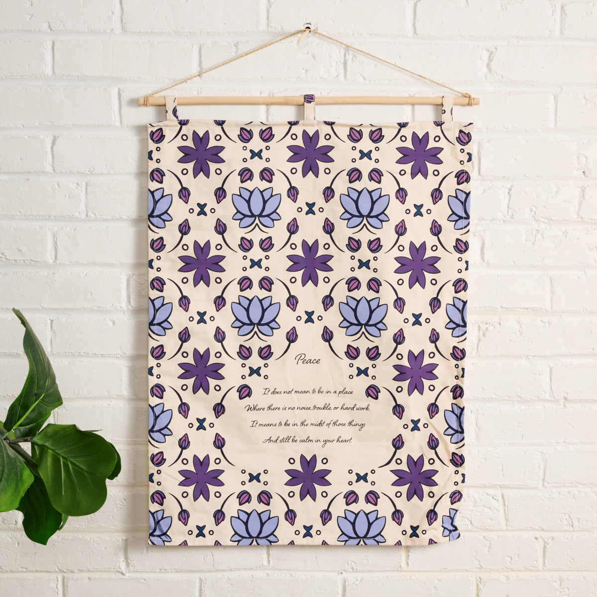 Lotus Peace Poem Wall Hanging - Ten Thousand Villages