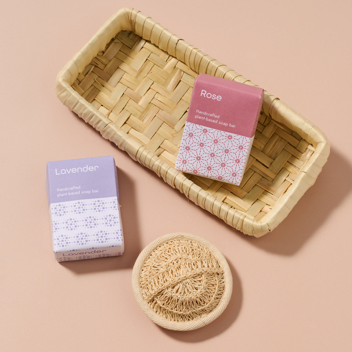 Taaja Lavender and Rose Soap/Body Scrubber Set - Ten Thousand Villages