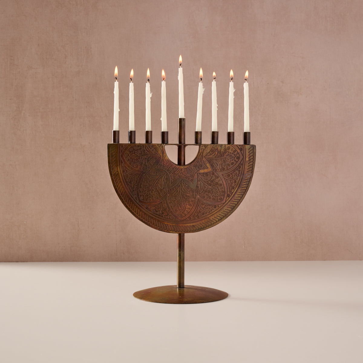 Engraved Iron Menorah - Ten Thousand Villages