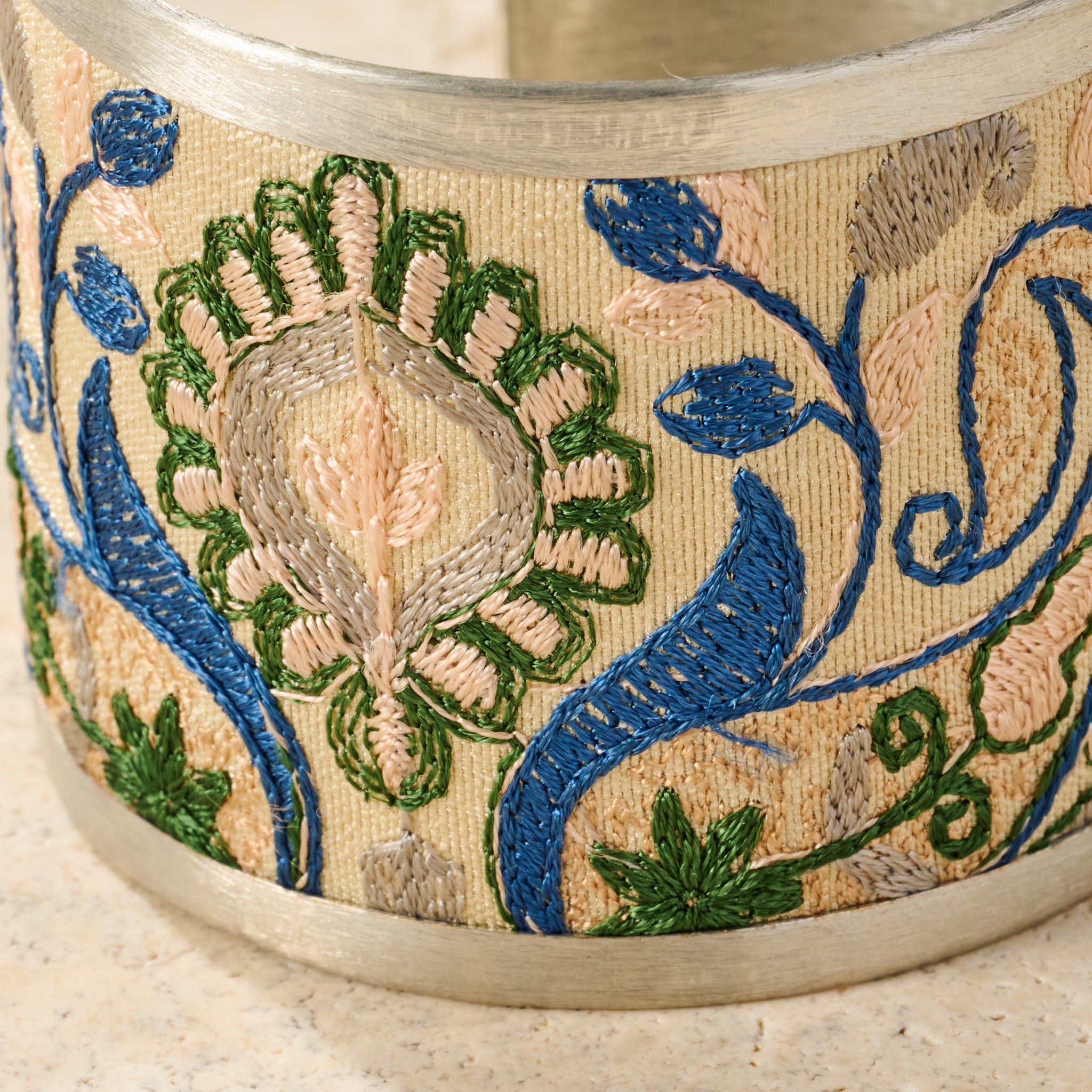 Jabardasta Silk Embroidered Cuff - Ten Thousand Villages