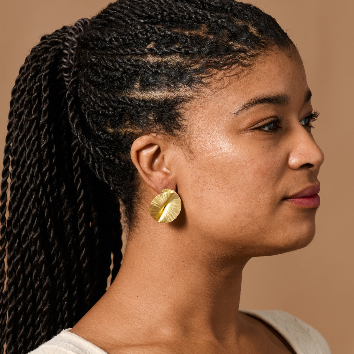 Kiran Crumpled Spiral Post Earrings - Ten Thousand Villages