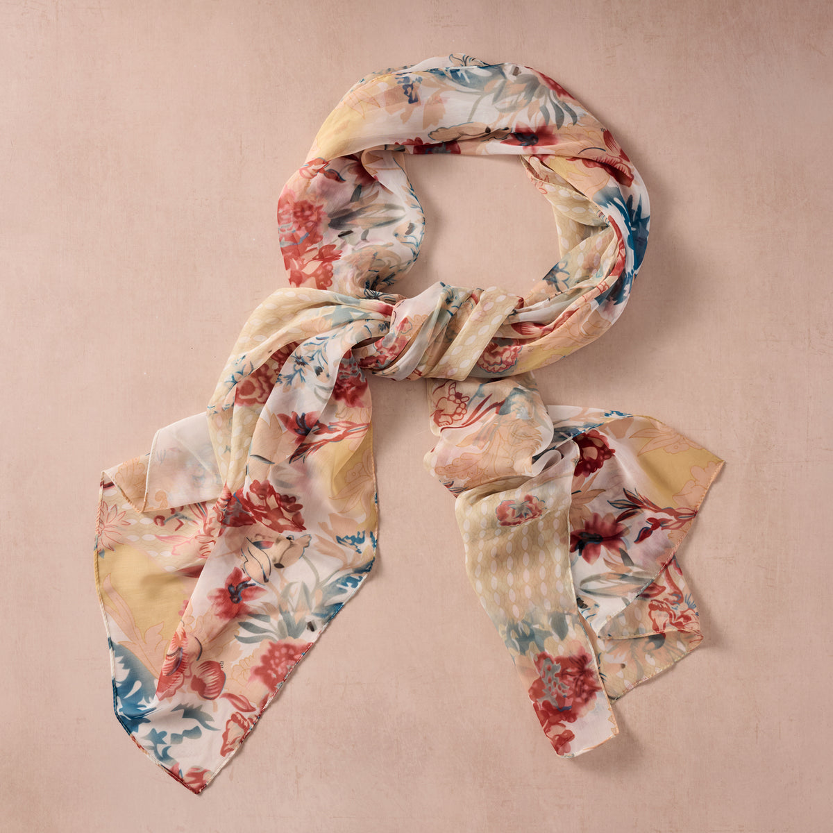 Sharad Floral Chiffon Scarf - Ten Thousand Villages