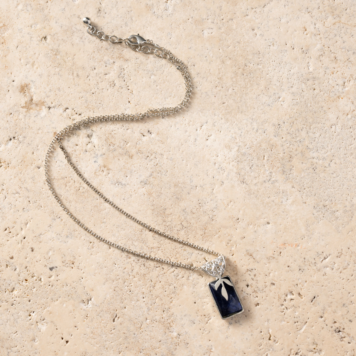 Chandra Glass Stone & Leaf Necklace - Ten Thousand Villages