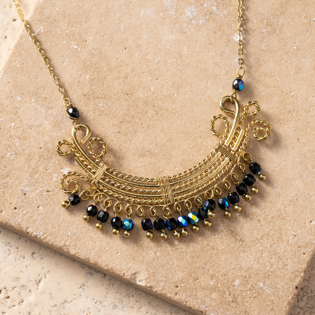 Kalpana Glass Bead Swirl Necklace - Ten Thousand Villages