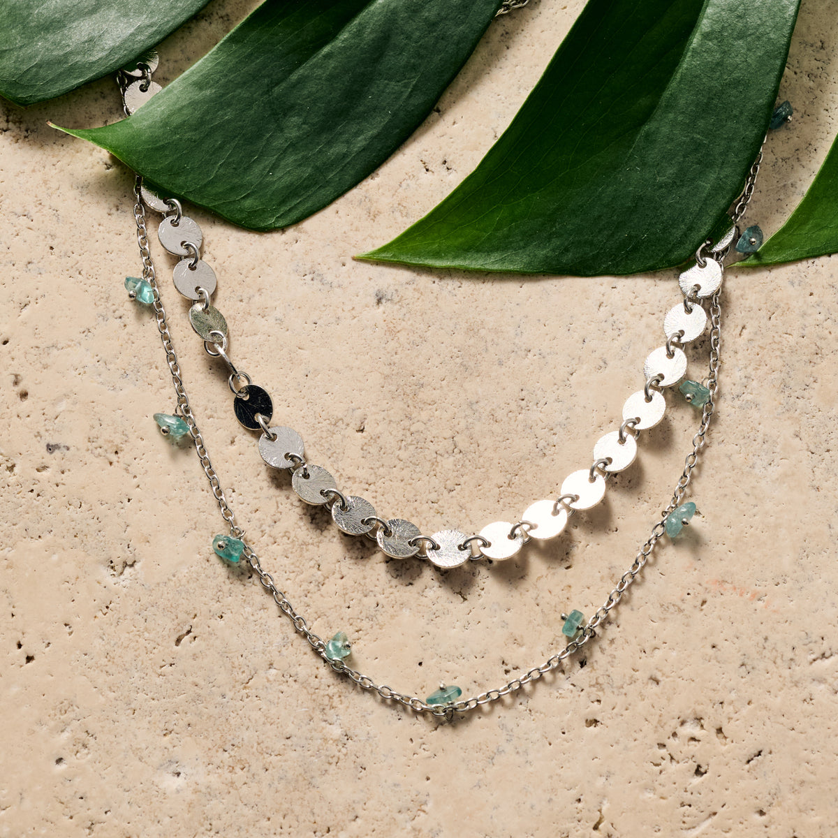 Dohara Disc and Stone Necklace - Ten Thousand Villages
