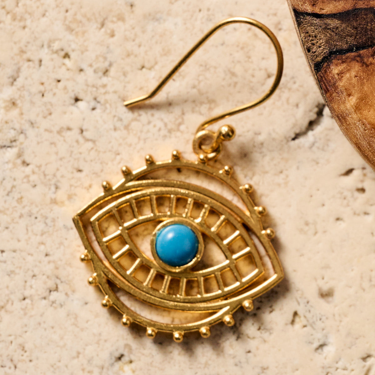 Firoza Evil Eye Dangle Earrings - Ten Thousand Villages
