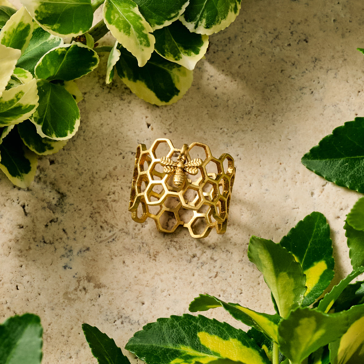 Bee Charmed Honeycomb Ring - Ten Thousand Villages