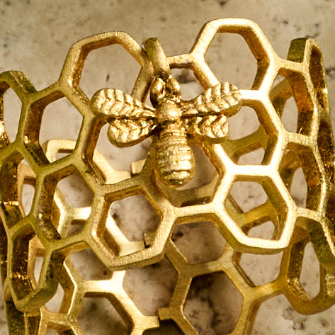 Bee Charmed Honeycomb Ring - Ten Thousand Villages