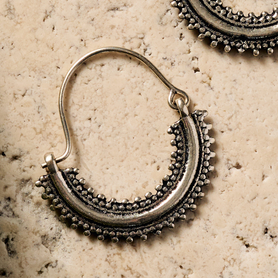 Manake Silvertone Arc Dangle Earrings - Ten Thousand Villages