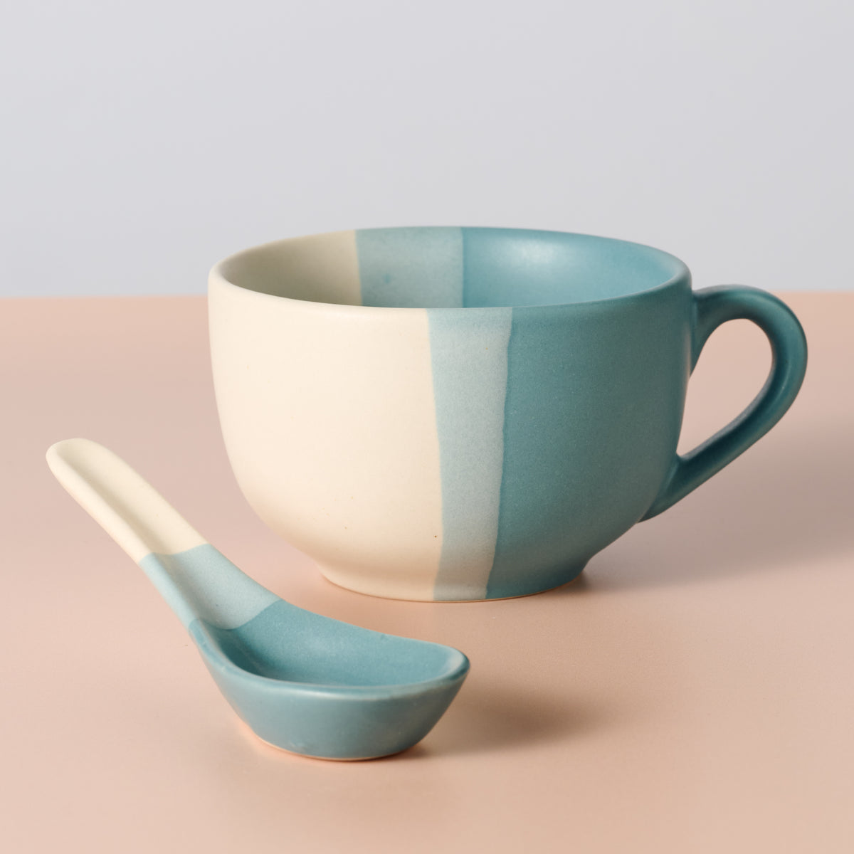 Pheeka Striped Jumbo Mug with Spoon - Ten Thousand Villages