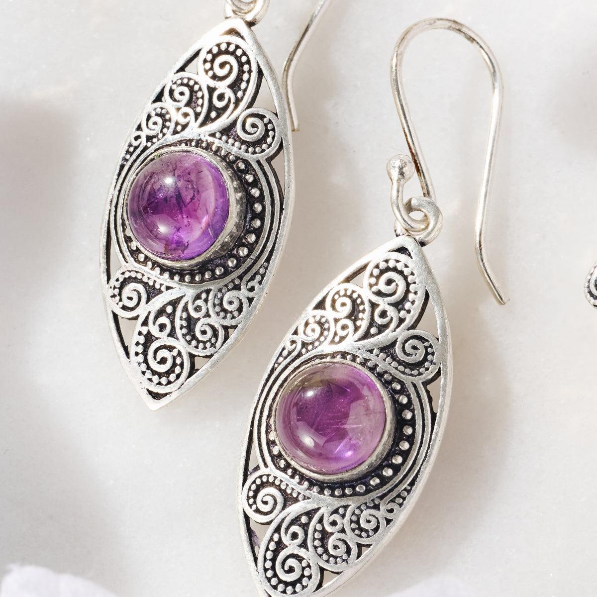 Saroop Amethyst Earrings - Ten Thousand Villages
