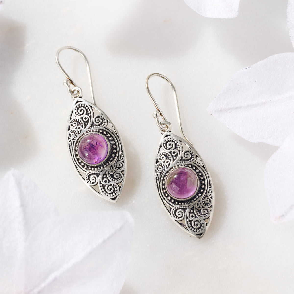Saroop Amethyst Earrings - Ten Thousand Villages