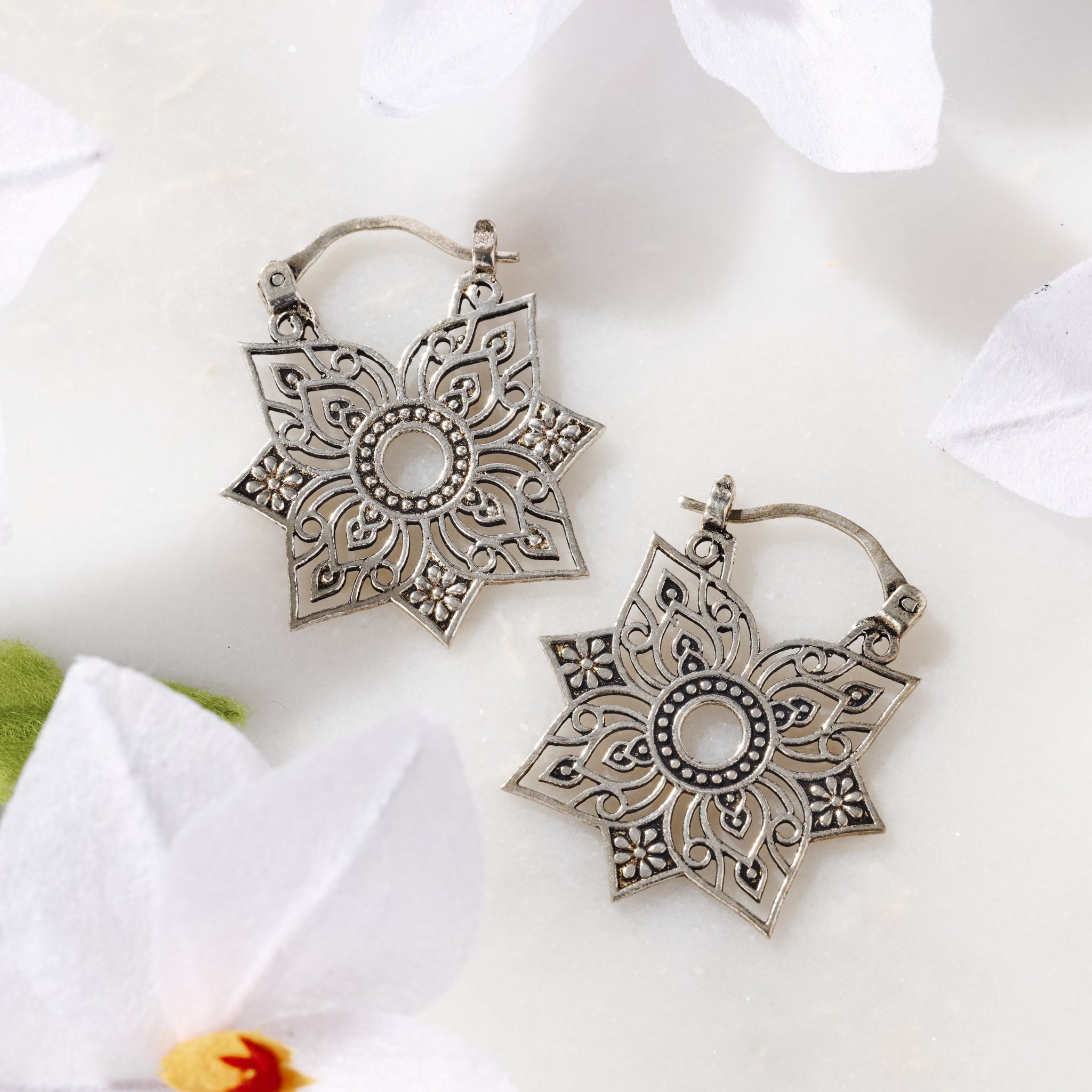 Floral Jali Earrings - Ten Thousand Villages