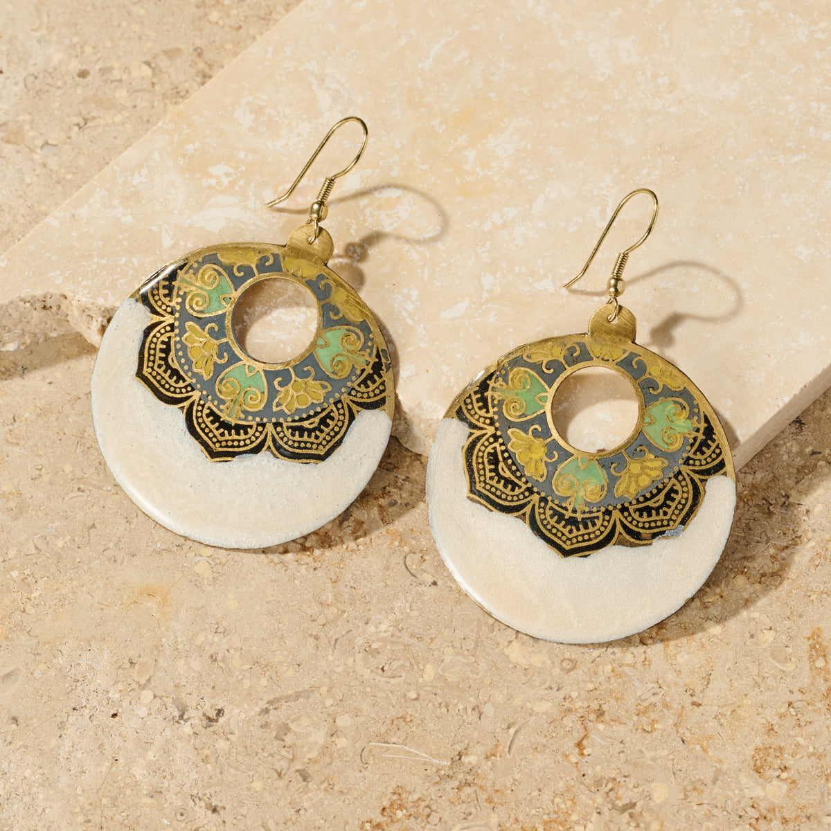 Mandir Enamel Earrings - Ten Thousand Villages