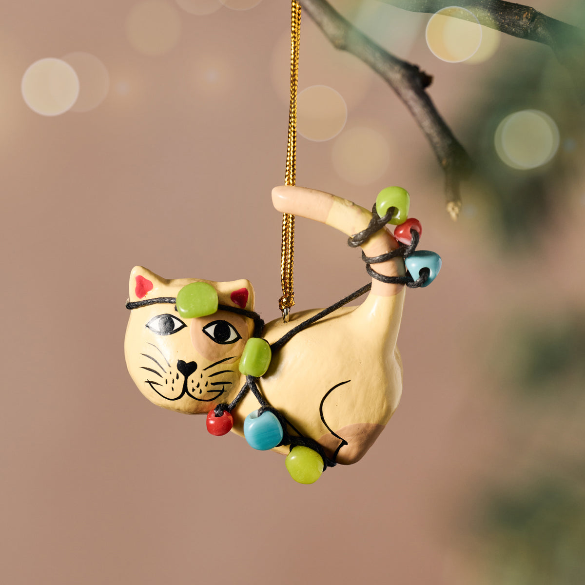 Tangled Up Cat Ornament - Ten Thousand Villages