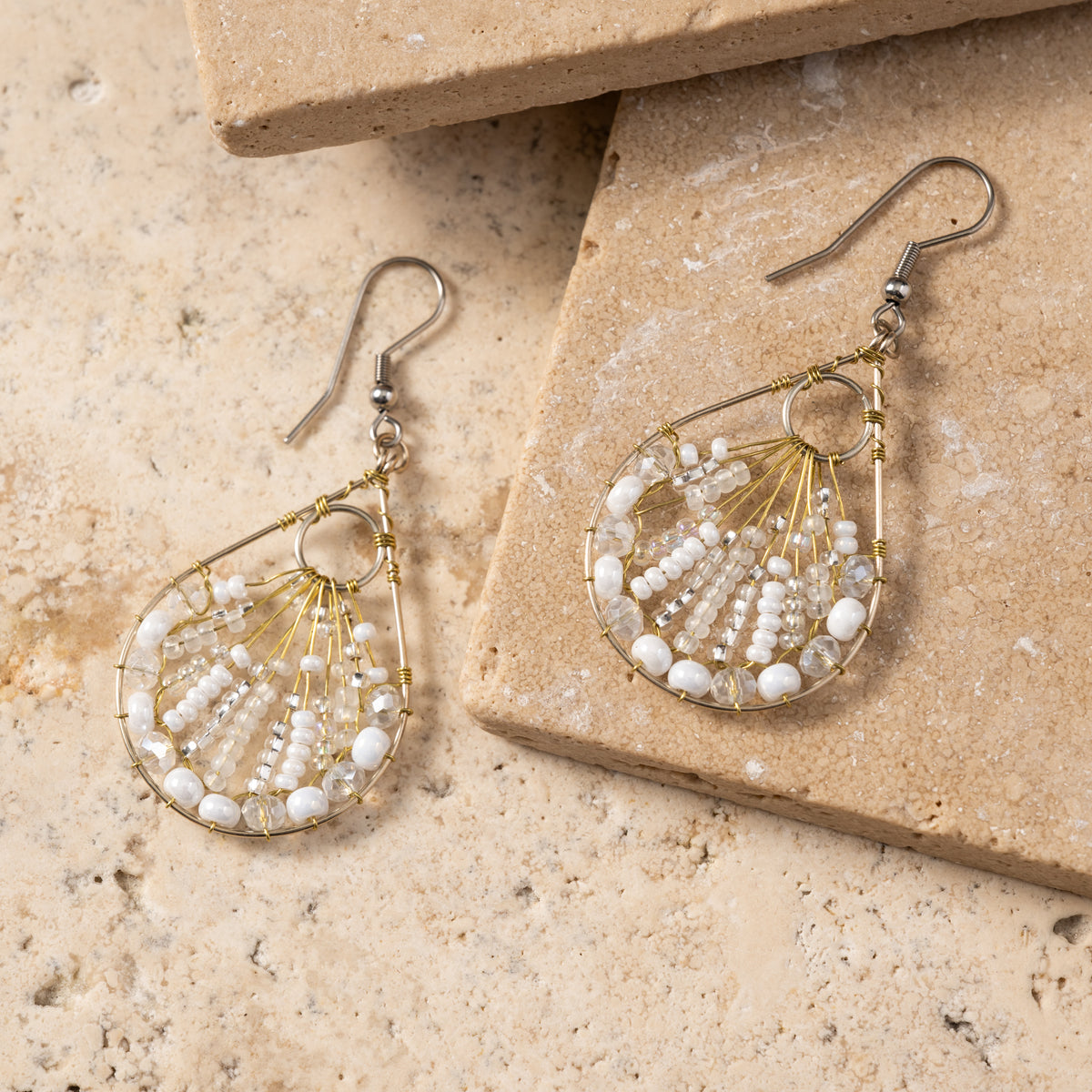 Vaso Glass Bead Teardrop Earrings - Ten Thousand Villages