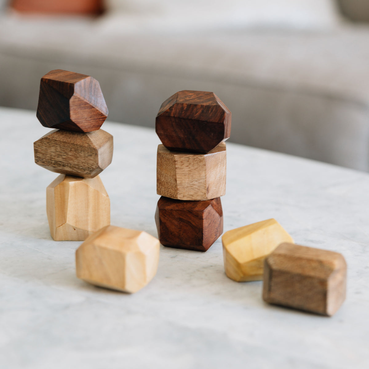 Upcycled Wood Stacking Stones - Set of 9 - Ten Thousand Villages