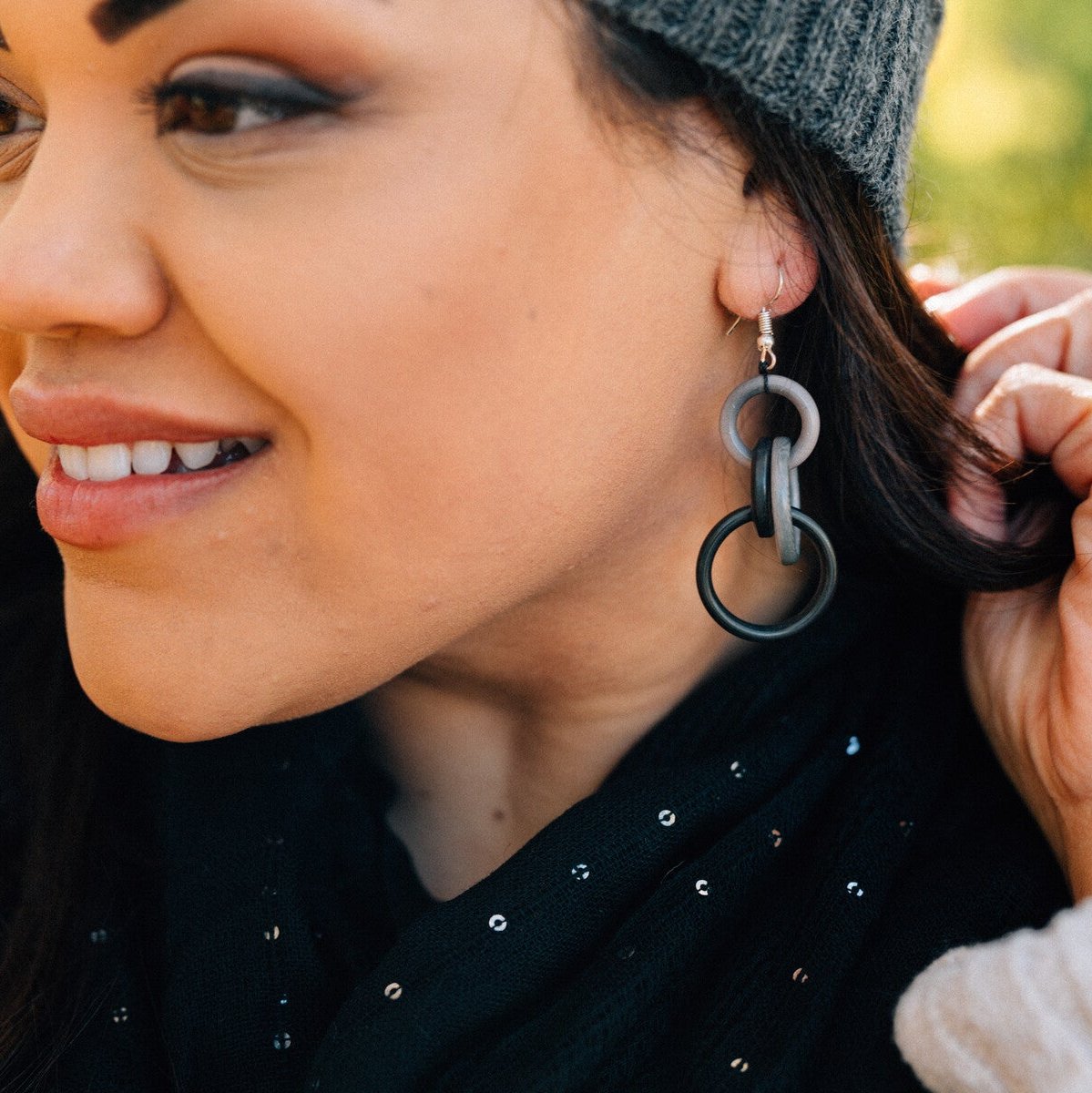 Stormcloud Tagua Earrings - Ten Thousand Villages