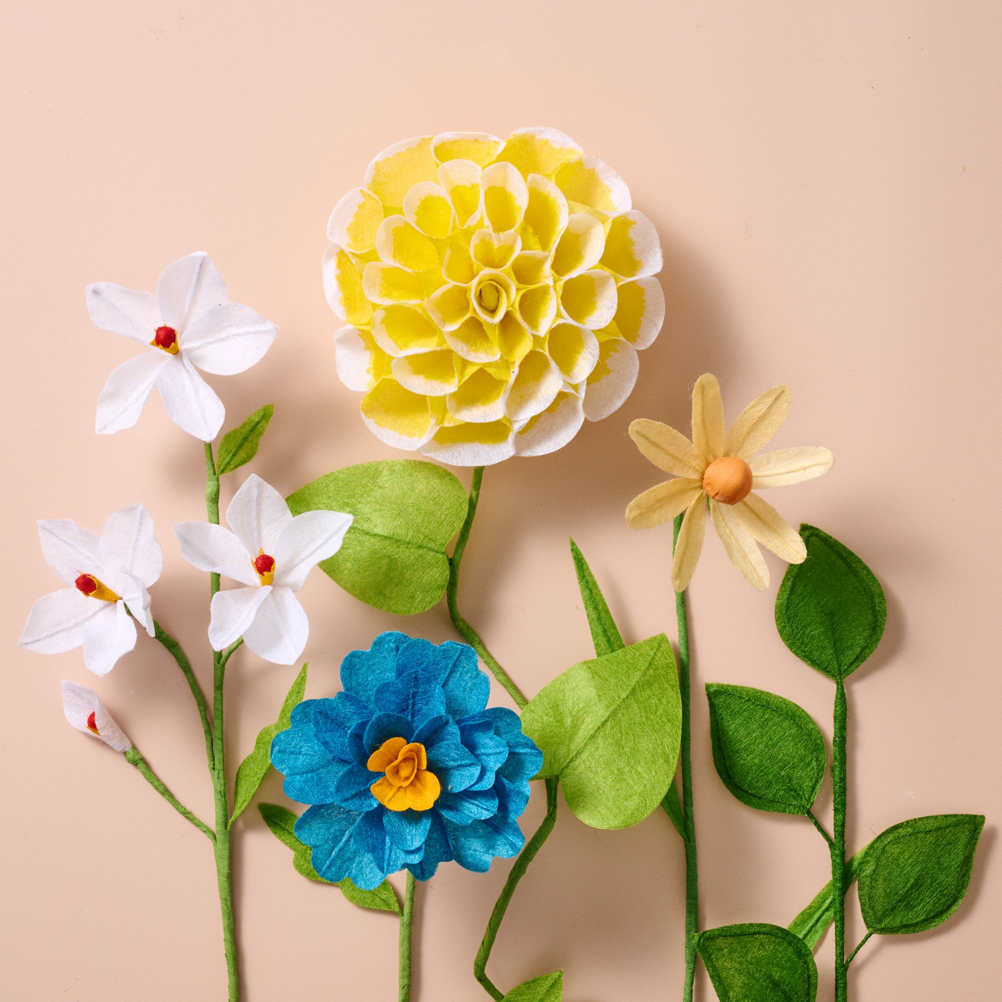 Silk Paper Cosmo Flowers - Blue - Ten Thousand Villages