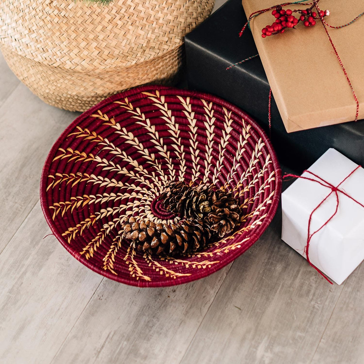 Burgundy Twist Basket - Ten Thousand Villages