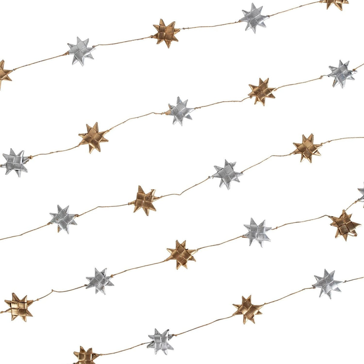 Silver and Gold Star Garland - Ten Thousand Villages