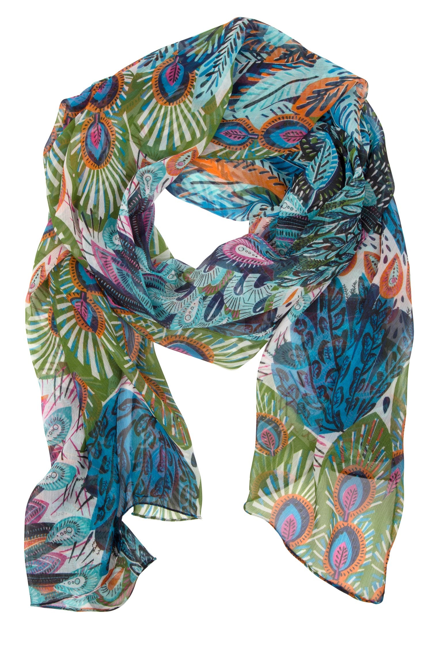 Peacock Pattern Scarf - Ten Thousand Villages