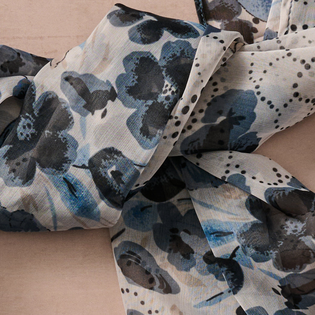 Samiti Floral Chiffon Scarf - Ten Thousand Villages