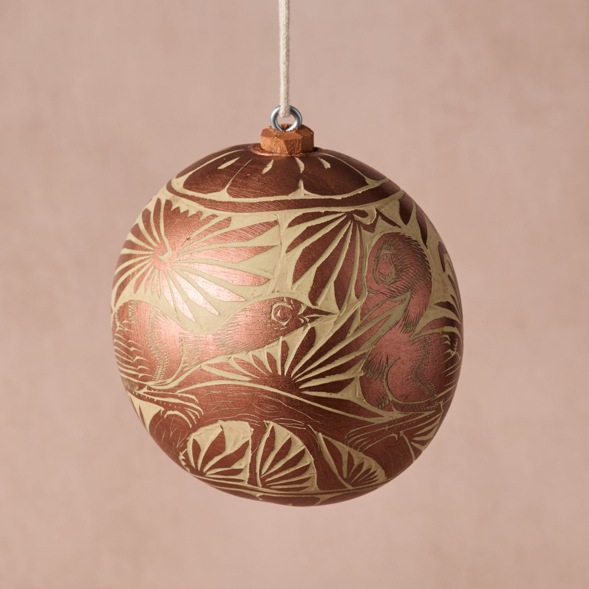 Bronce Etched Ball Ornament - Ten Thousand Villages