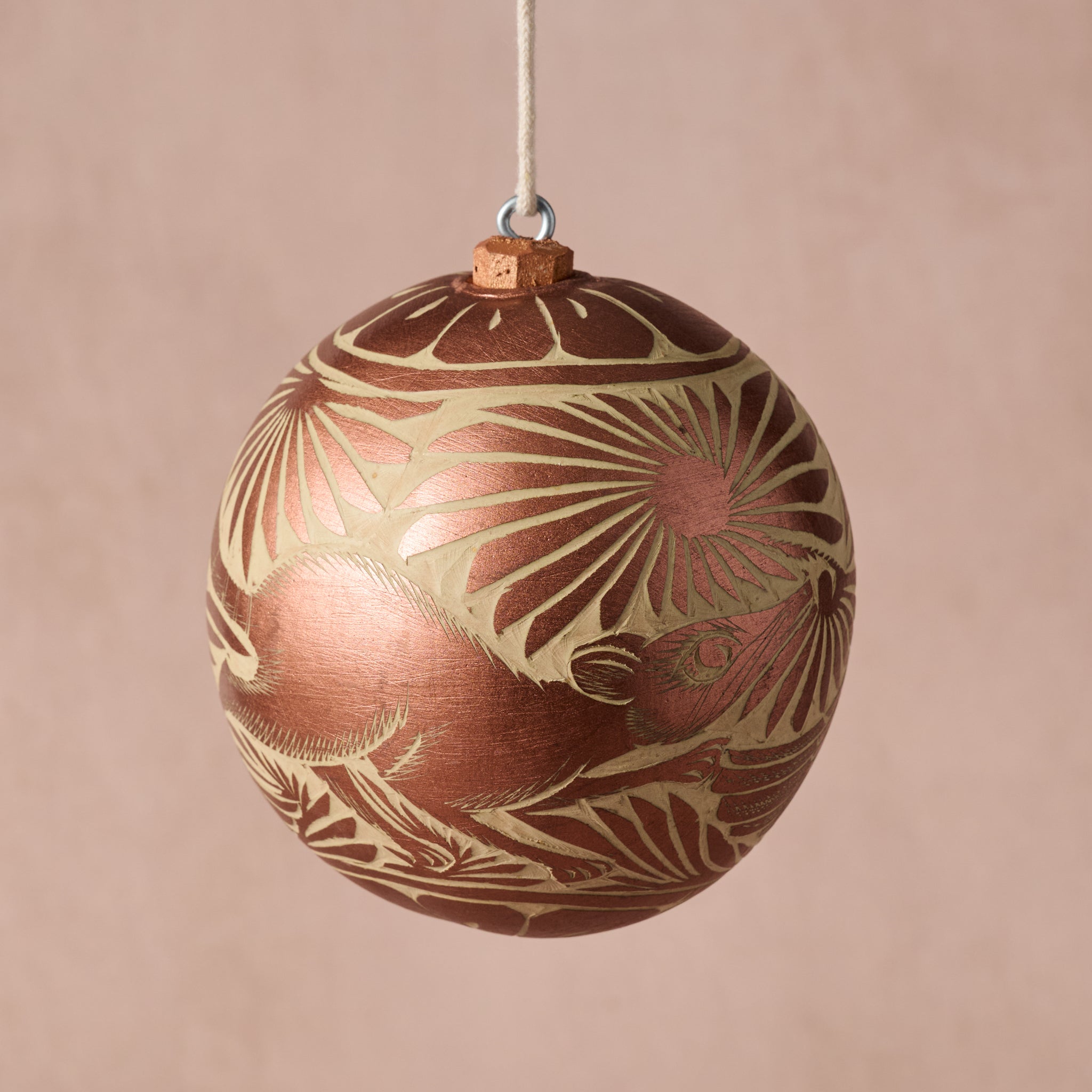 Bronce Etched Ball Ornament - Ten Thousand Villages