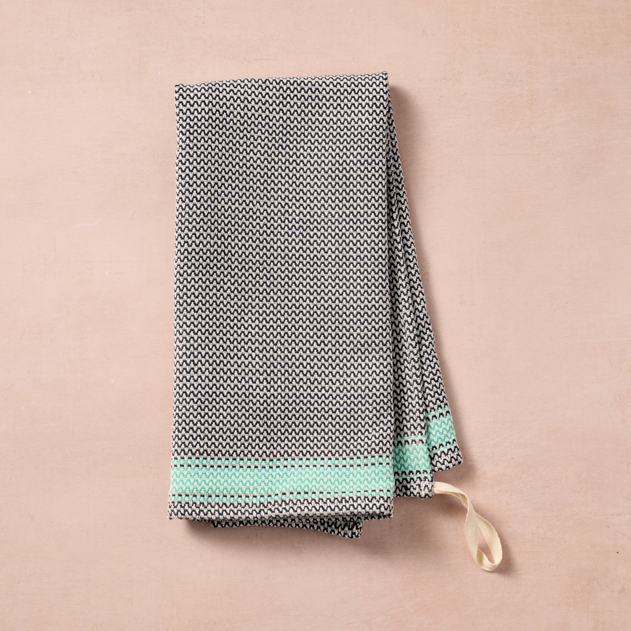 Matbakh Cotton Tea Towel - Blue with Aqua - Ten Thousand Villages