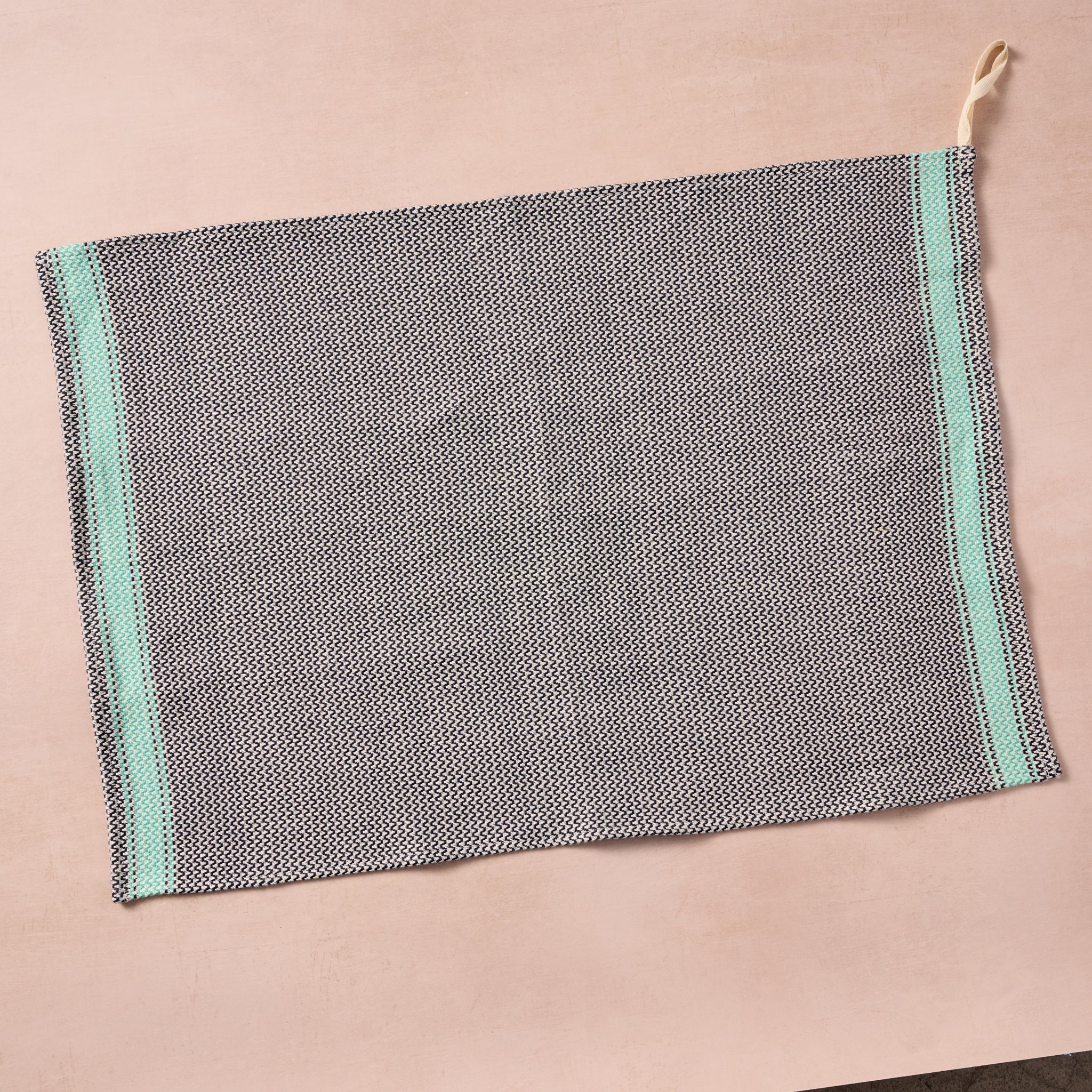 Matbakh Cotton Tea Towel - Blue with Aqua - Ten Thousand Villages