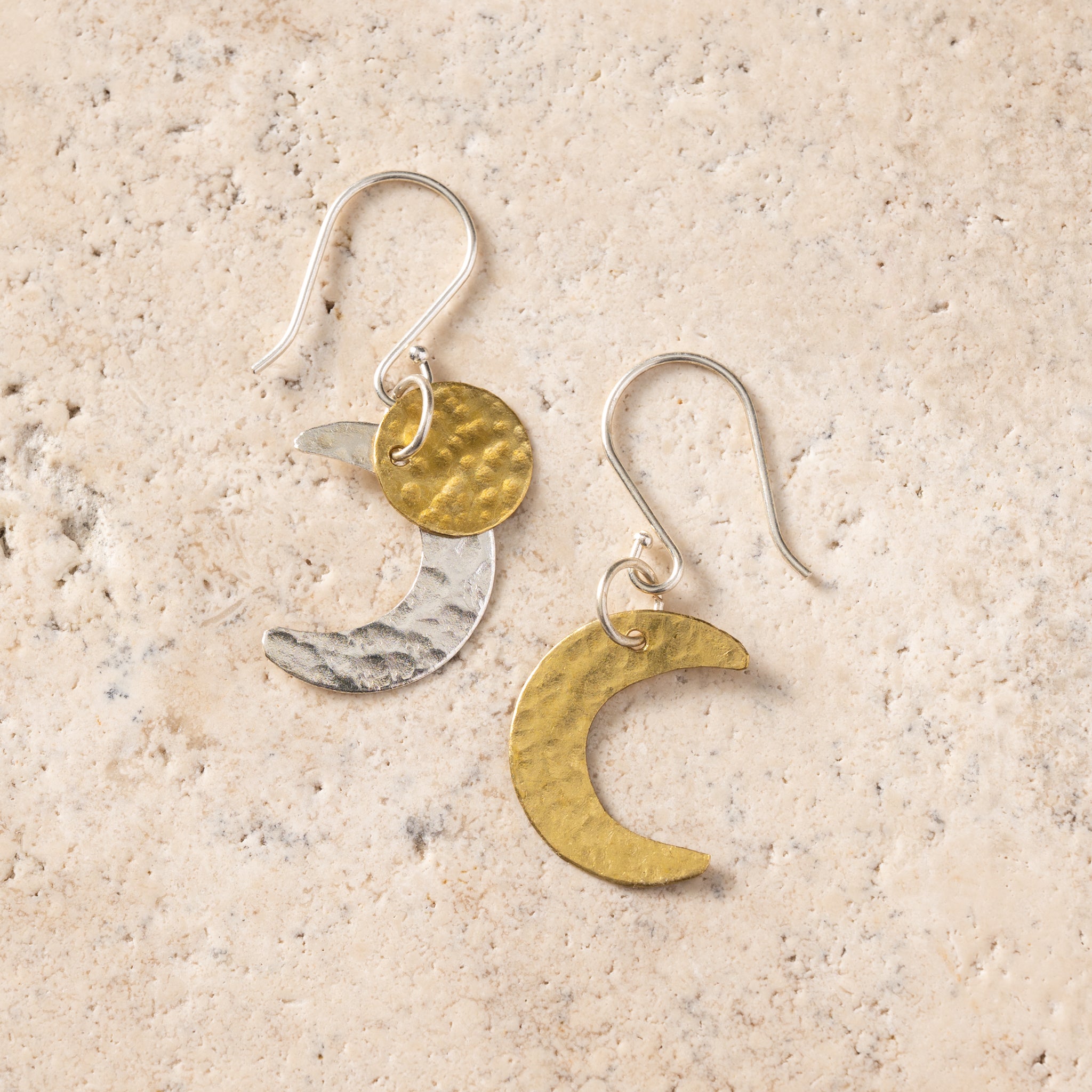 Nova Moons Mixed Metal Earrings - Ten Thousand Villages