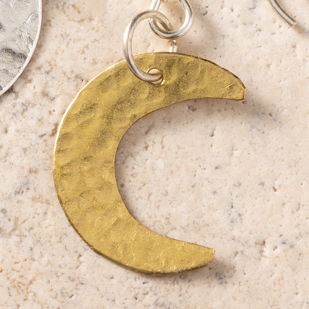 Nova Moons Mixed Metal Earrings - Ten Thousand Villages