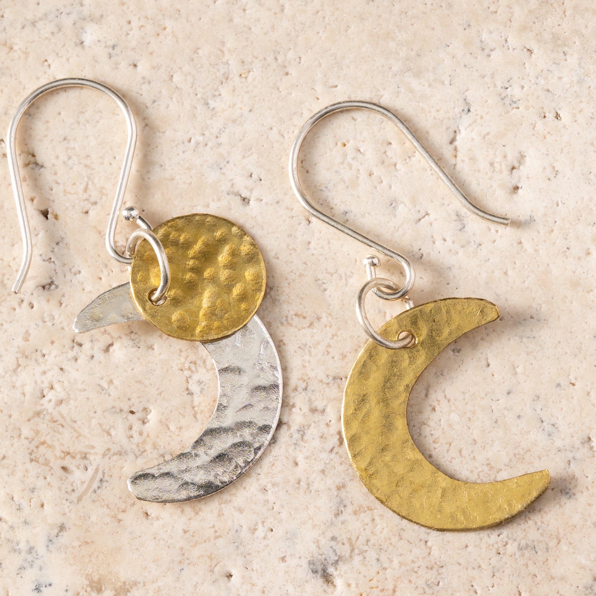 Nova Moons Mixed Metal Earrings - Ten Thousand Villages