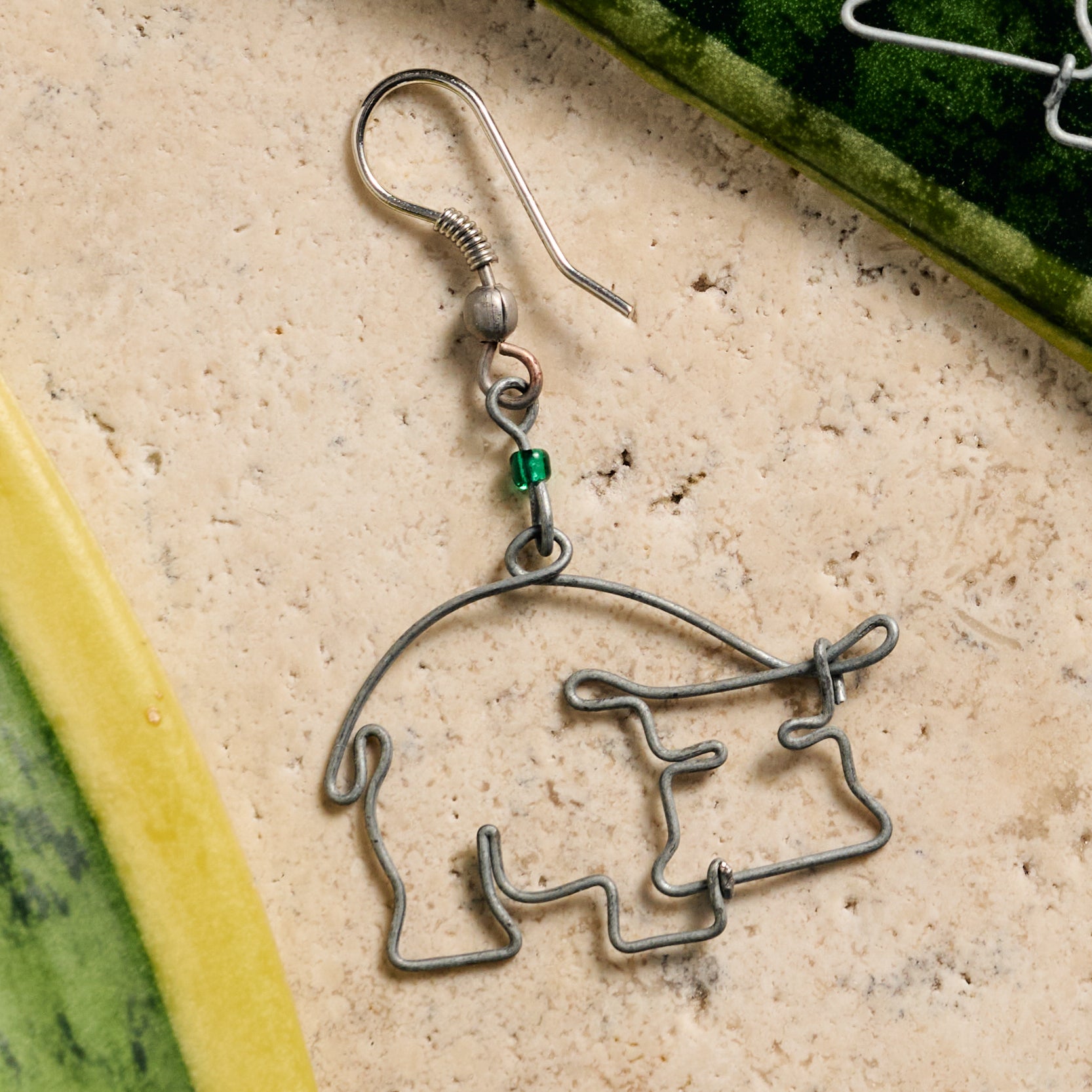 Kiboko Recycled Wire Hippo Dangle Earrings - Ten Thousand Villages